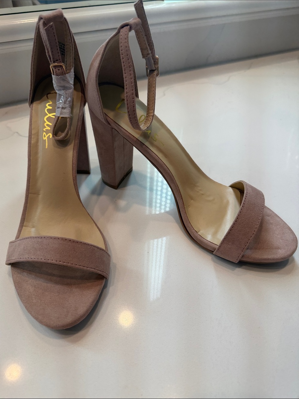 Lulu's Mauve Block Heel Ankle-Strap Sandals